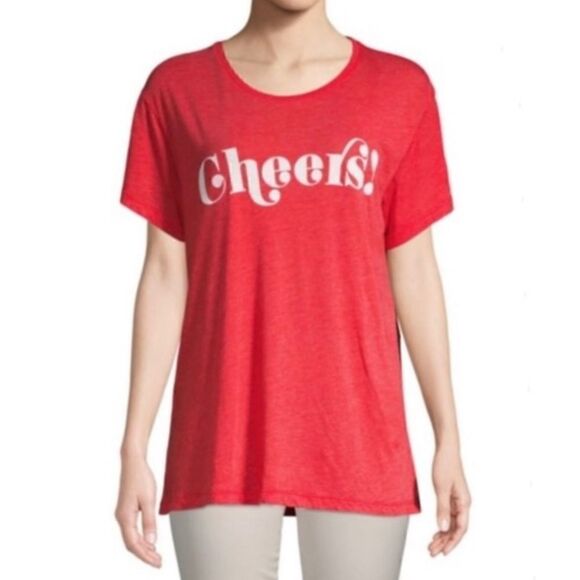 3/$15 Wildfox Red Cheers T-Shirt Oversized XS - Picture 1 of 7